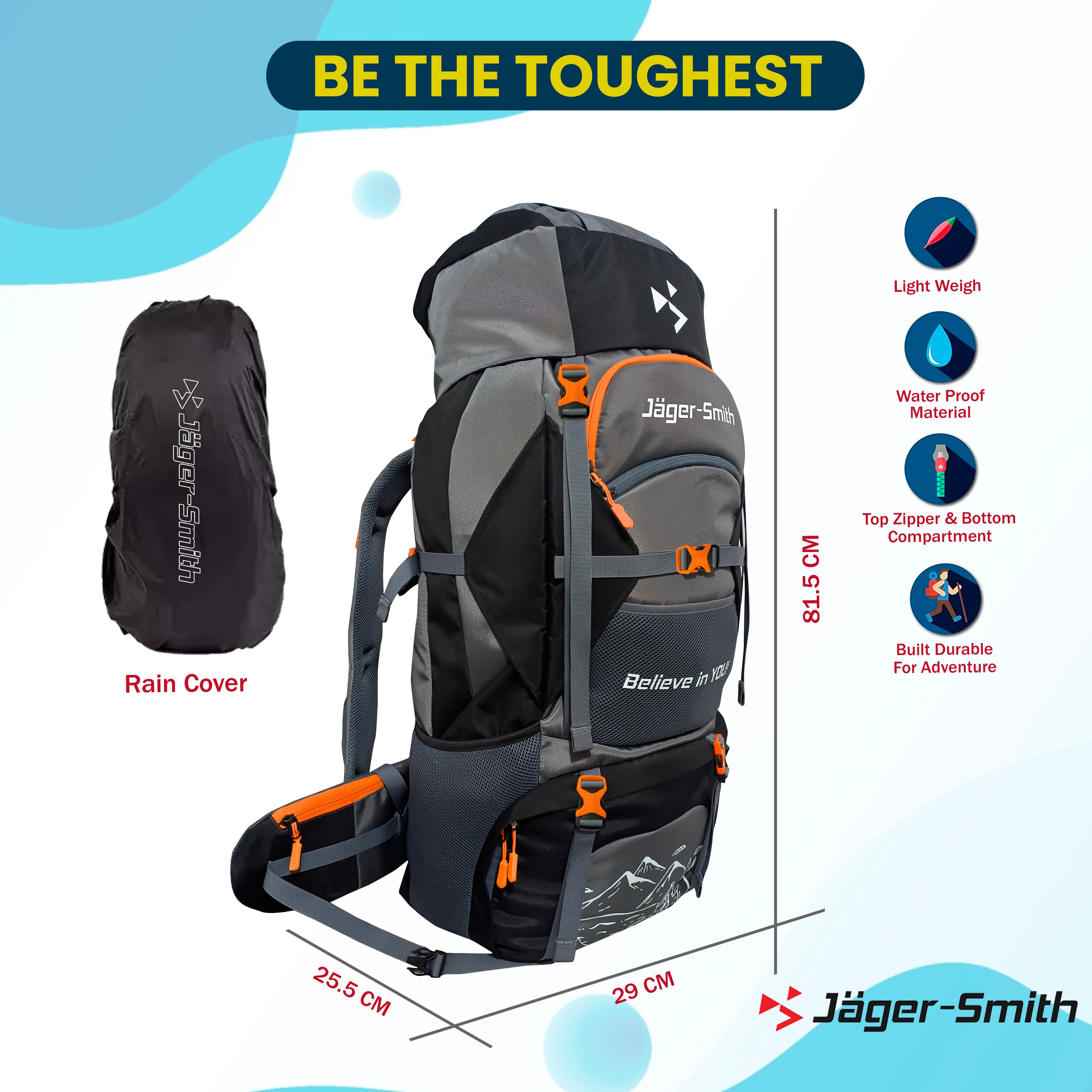JSTB 700 Rugsack 70 Ltr (Black)